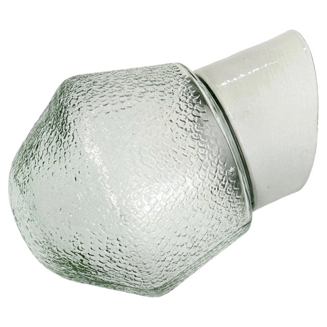 Vintage White Porcelain Wall Light, 1970s For Sale