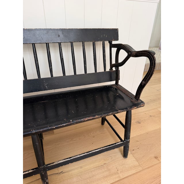 Antique Spindle Back Railway Bench For Sale - Image 11 of 12