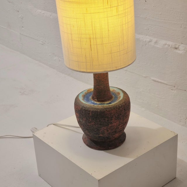 Mid-Century Modern Scandinavian Pottery Lamp, 1960s For Sale - Image 4 of 11