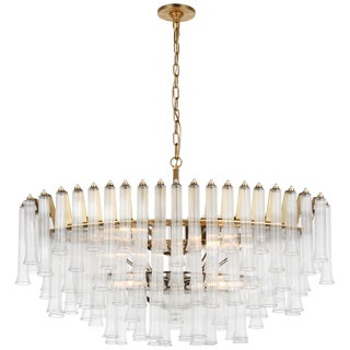 Julie Neill for Visual Comfort Signature Lorelei X-Large Oval Chandelier in Gild with Clear Glass For Sale