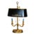Wildwood Vintage Brass Bouillotte Style Two-Light Table Lamp With Black Tole Shade and Gilt Decoration For Sale