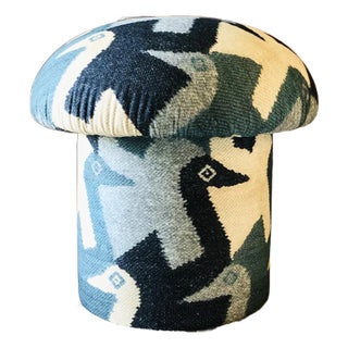 Mushroom Ottoman in Lagoon Birds For Sale