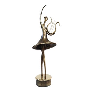 "Goddess of Music" Art Deco Bronze Sculpture For Sale