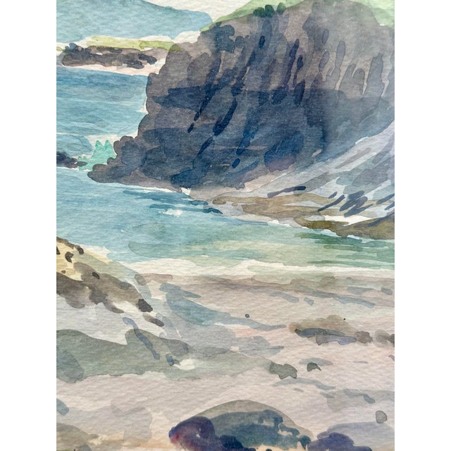 Irish Mid-Century Coastal Landscape Watercolor Painting, Inscribed 1983, Bernard McDonagh. For Sale - Image 4 of 11