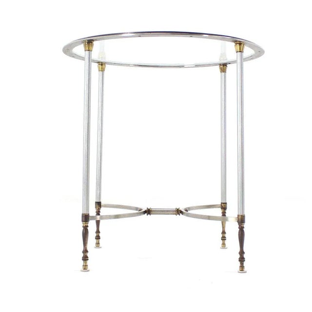 Mid-Century Mixed Media Gueridon Round Side Table For Sale - Image 4 of 9