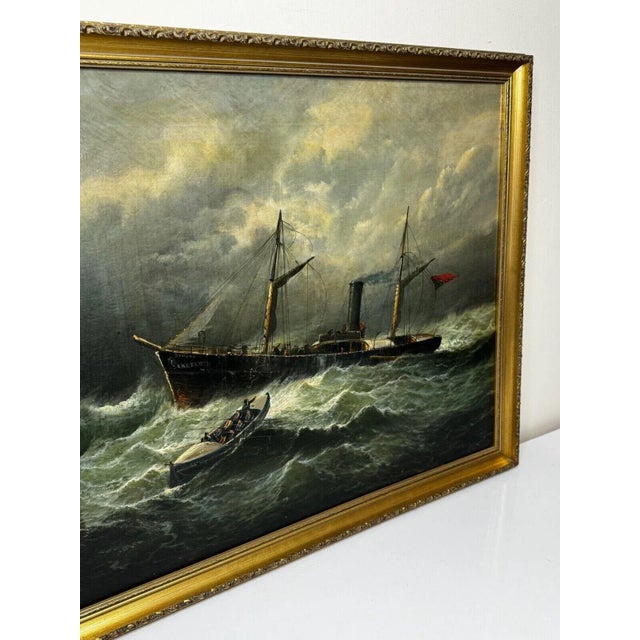 19th-Century British Marine Painting of a Dundee Ship & Lifeboat Rescue For Sale - Image 6 of 18