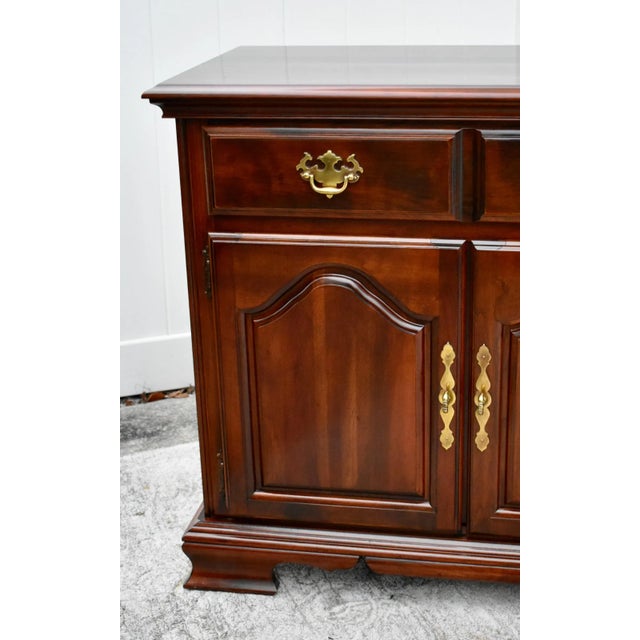 Wood Vintage Kincaid Solid Cherry Traditional Style Two Door Server Cabinet For Sale - Image 7 of 13