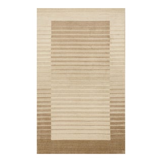 8x10 Rhea Quinn Brown Solid Geometric Modern Handmade Wool & Viscose Carpet Rug For Sale