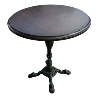 Cast Iron and Oak Pub Table Garden Table, 1950s For Sale
