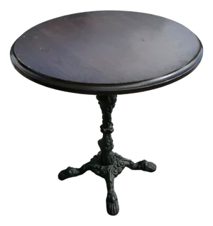 Cast Iron and Oak Pub Table Garden Table, 1950s