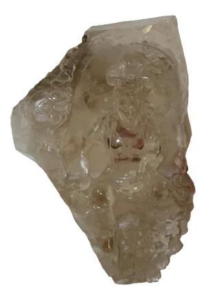 Rock Crystal Carved Temple Goddess Quartz