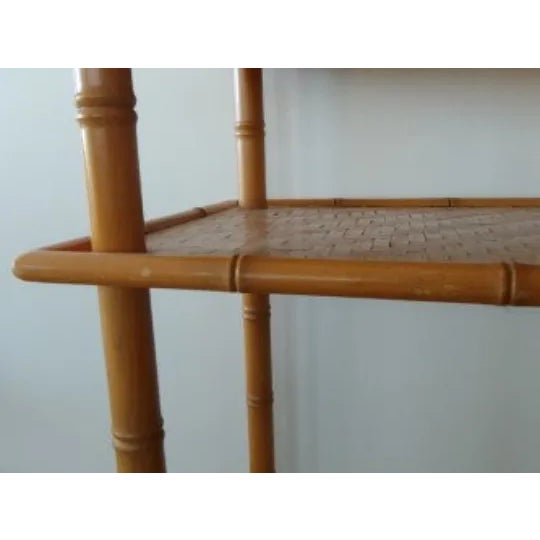 1970s MidCentury Modern Bamboo and Rattan Shelf Unit Chairish
