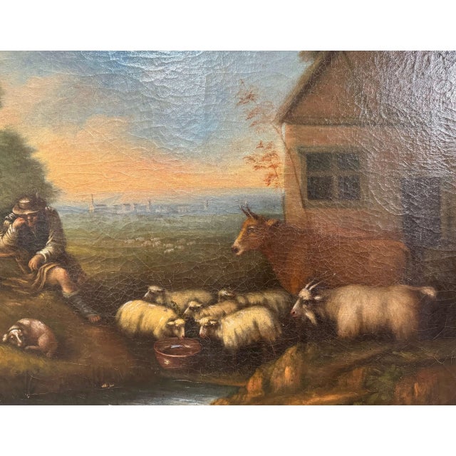 Pair of 19th Century French Pastoral Oil Paintings in Blackened Frames For Sale In Dallas - Image 6 of 11