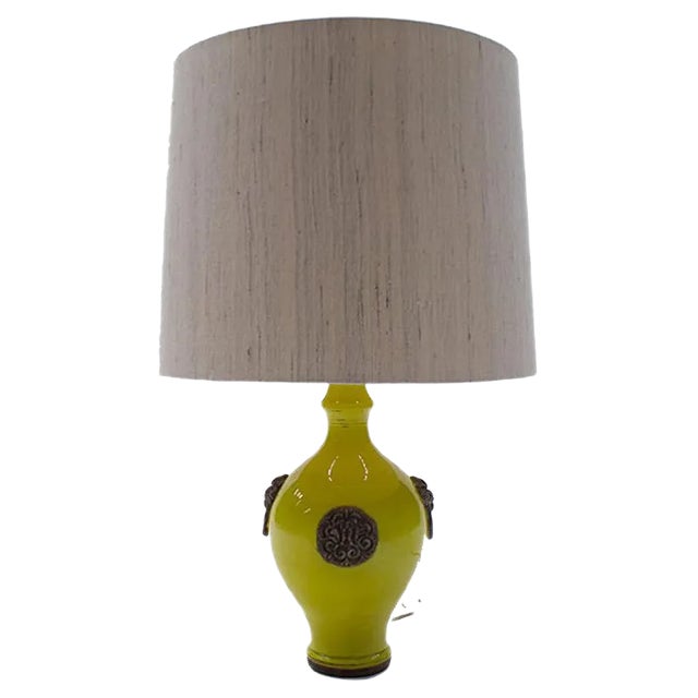 Glazed Table Lamp by Ugo Zaccagnini, 1960s For Sale