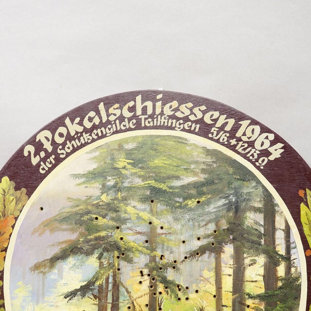 Vintage Honor Target With Forest Scene, Germany 1964 For Sale - Image 4 of 7
