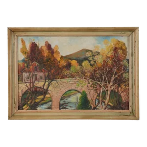 1940'S Lancaster Bridge Original Oil Painting