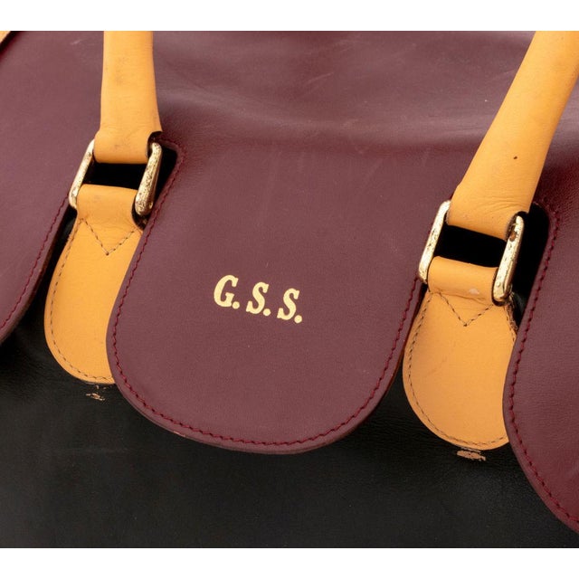 Early 21st Century Giorgio Armani Color Block Leather Travel Bag For Sale - Image 5 of 9