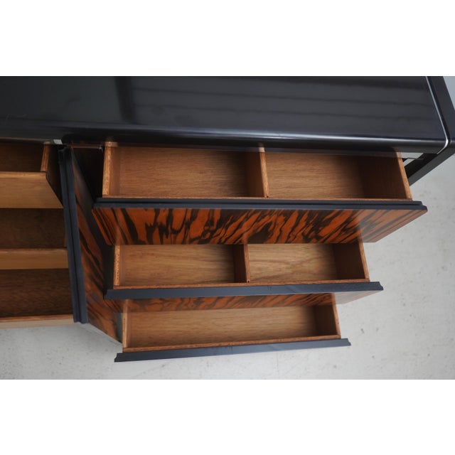 1950s John Stuart Mid-Century Modern Ebony Chrome and Wood Dresser With Mirror For Sale - Image 5 of 18