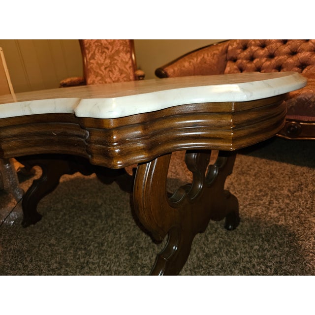 Eggshell Late 19th Century Stunning Victorian Marble Top Coffee Table For Sale - Image 8 of 8