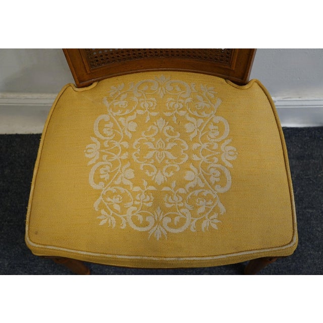 Henredon Furniture Walnut Italian Mediterranean Cane Back Dining Side Chair For Sale - Image 9 of 10