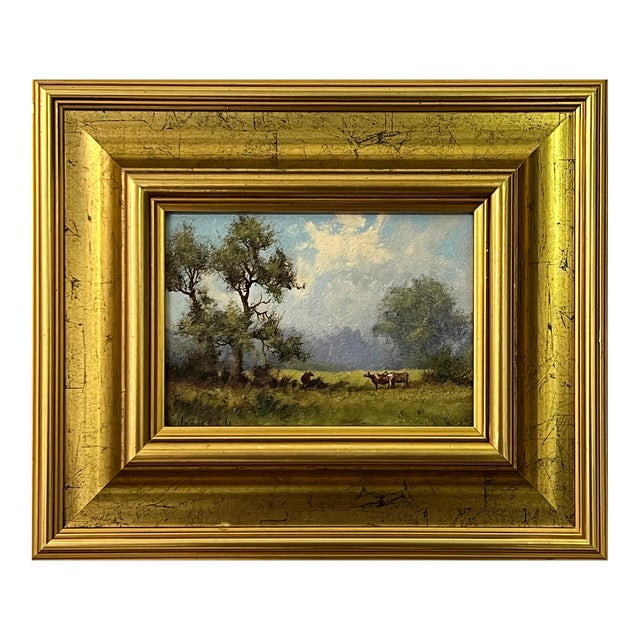 James Wright, Country Lane with Trees & Birds in English Countryside by 20th Century Artist, 1980 For Sale