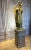 19th Century French Carved Gilt ArchAngel standing on custom built Reclaimed Wood Pedestal. Statue from a historic church...