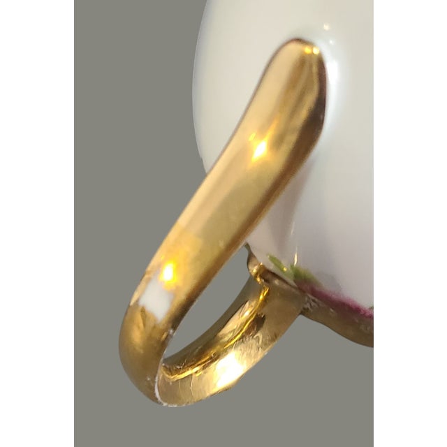 Rose Vintage English Gilded Painted Romantic Roses Roslyn Fine Bone China Creamer & Sugar Set For Sale - Image 8 of 9