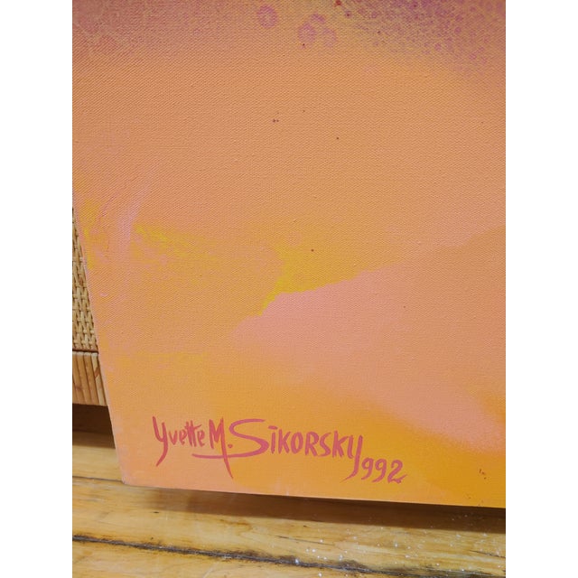 Signed 1992 Acrylic on Canvas "Lava" Abstract Painting, Unframed For Sale - Image 4 of 6