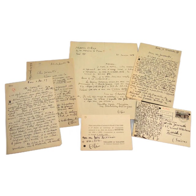 Maurice Esteve, Aladdin, Correspondence by Maurice Esteve and Nesto Jacometti, 1957-1960 For Sale
