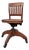 Vintage Solid Oak Banker's or Typist Office Chair on Casters | Gunlocke Style For Sale