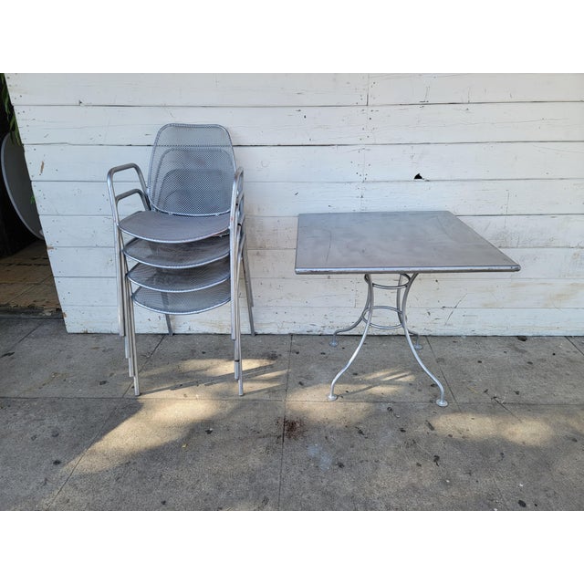 Vintage Aluminum Patio Table & 4 Chairs Chairish