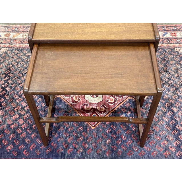 Brown English Teak Nesting Tables, 1970s, Set of 3 For Sale - Image 8 of 16