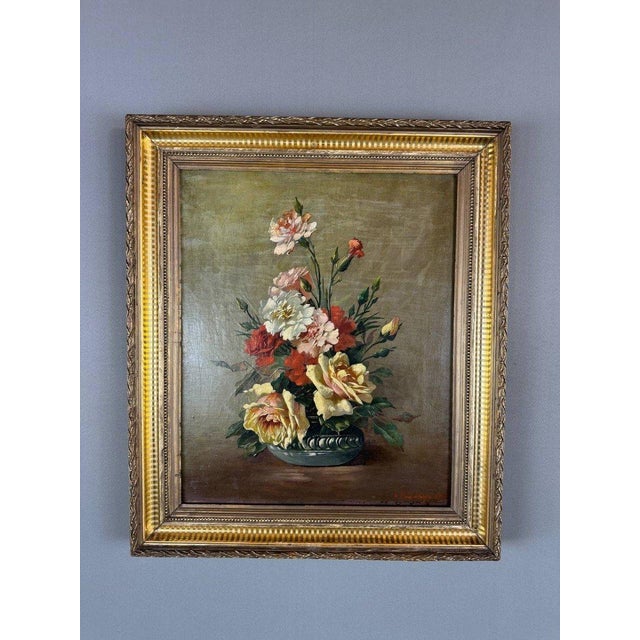 French School Artist, Floral Still Life, Early 20th Century, Oil Painting on Canvas, Framed For Sale - Image 7 of 10