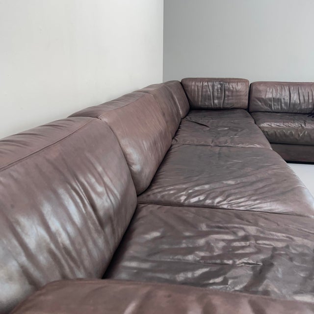 Large DS76 Modular Sofa in Brown Leather from de Sede, Switzerland, 1970s, Set of 5 For Sale - Image 12 of 18