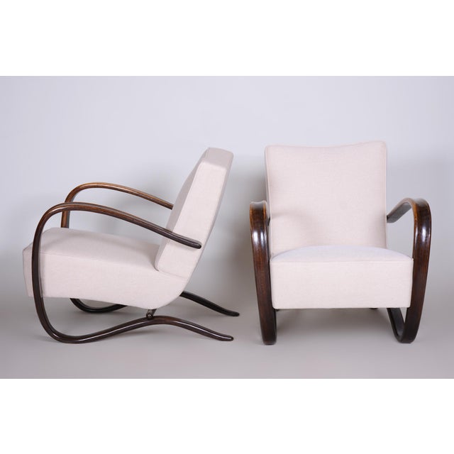 Art Deco H-269 Armchairs by J. Halabala for Up Závody, Czech, 1930s, Set of 2 For Sale - Image 6 of 15