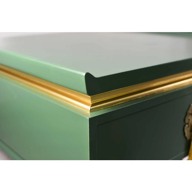 Vintage Chin Hua Ming Tables in Green and Gold - Newly Painted For Sale - Image 9 of 12