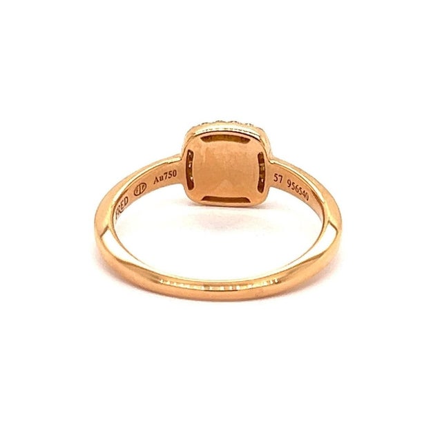 Gemstone Mid 20th Century Fred of Paris Paindesure Pink Quartz & Diamond 18k Rose Gold Ring - Size 7.75 For Sale - Image 7 of 7