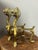 English Antique English Brass Lion Andirons For Sale - Image 3 of 8