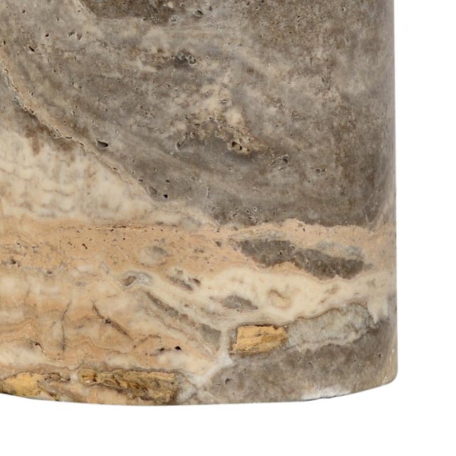 Beautiful Gray Marble Column Lamp With Brass Finished Parts. Clean with a dry cloth