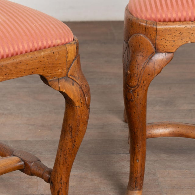 Wood Pair, Late 18th Century Danish Oak Rococo Side Chairs For Sale - Image 7 of 11