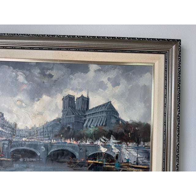 Wood 1970s Vintage Impressionist Parisian Street Scene Oil Painting – Signed For Sale - Image 7 of 12