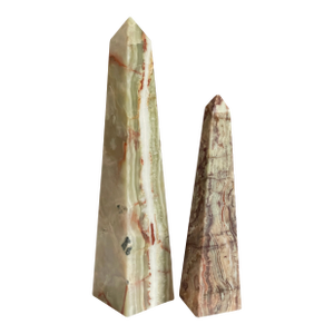 1970s Two Hardstone Obelisks