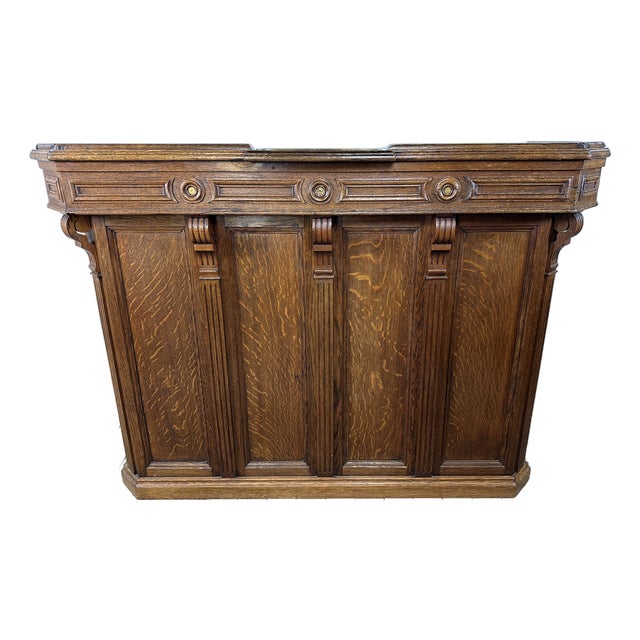 Antique Oak Reception Bar, 1800s For Sale