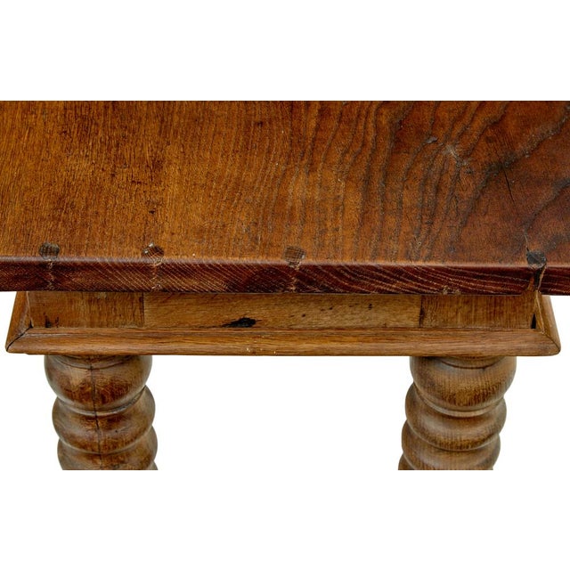 Wood Antique Dutch Carved Oak Side Table, 1830 For Sale - Image 7 of 8