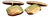 Gold Cufflinks with Raised Trim and Parallel Bands, Set of 2 For Sale
