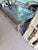 1990s Large Ornate Coffee Table – Iron Scrollwork Under Glass, Dark Wood For Sale - Image 4 of 6