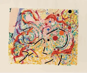 1980 "Vertigo" Abstract Color Screenprint by Nancy Graves