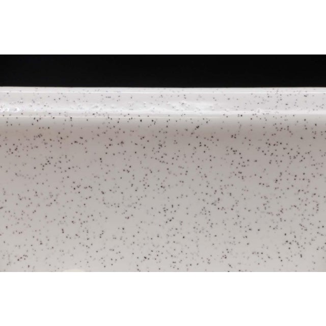 Traditional Vintage Ceramic Speckled White Toilet Paper Holder For Sale - Image 3 of 9