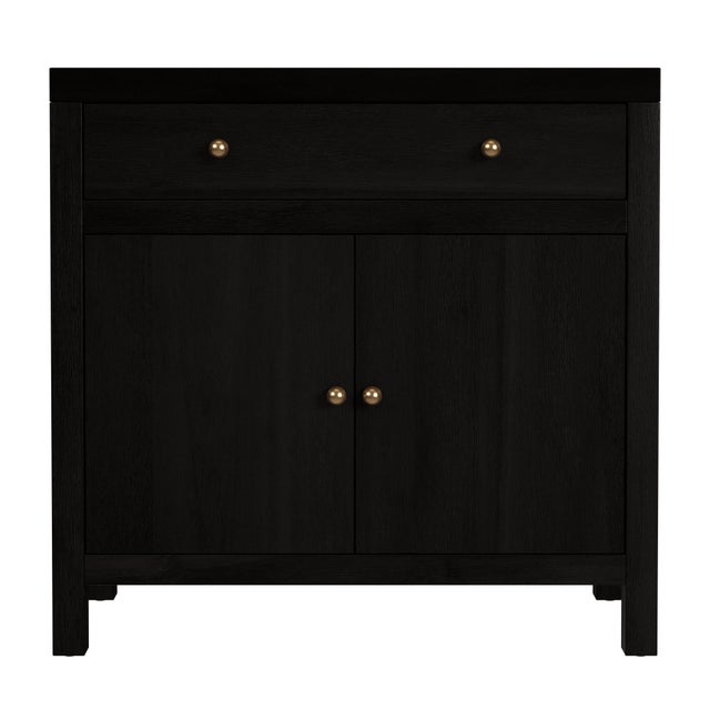 Spritely Home Accent Furniture Nora 31 in. W Wood 1 Drawer 2 Door Accent Storage Cabinet, Antique Coffee For Sale - Image 4 of 8