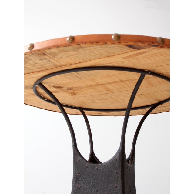 Mid-Century Leather and Iron Round Dining Table For Sale - Image 16 of 16